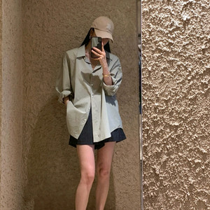 꽁떼드쪼이 쪼이쇼룸 린넨 오버핏셔츠(카키)새상품