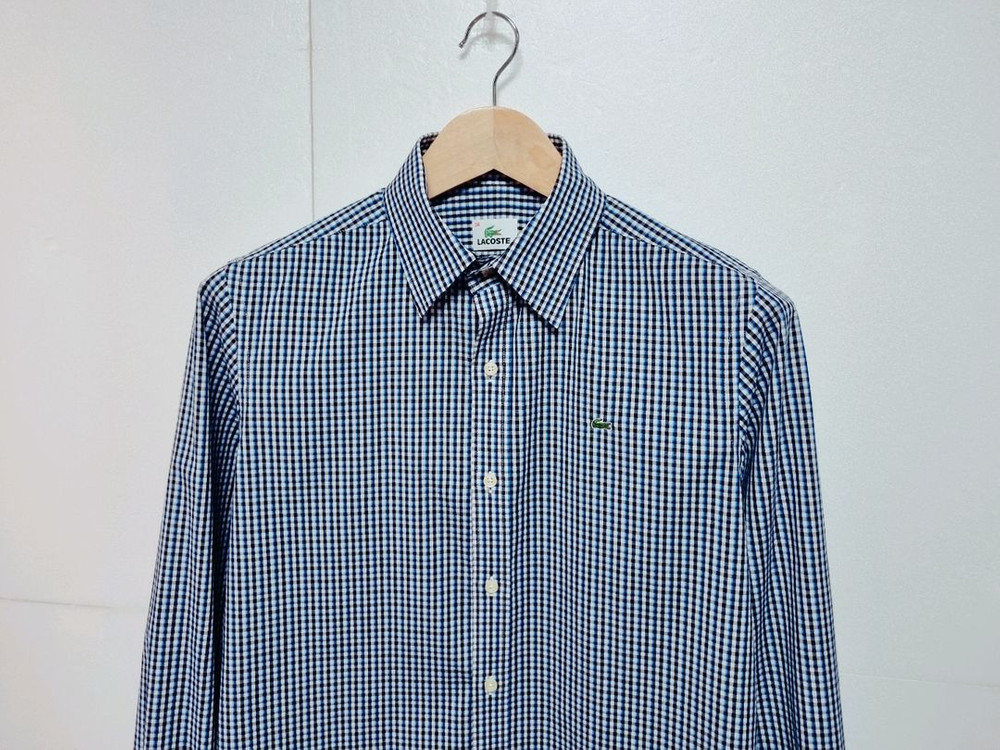 남성 라코스테 체크패턴 긴팔 남방 셔츠--1