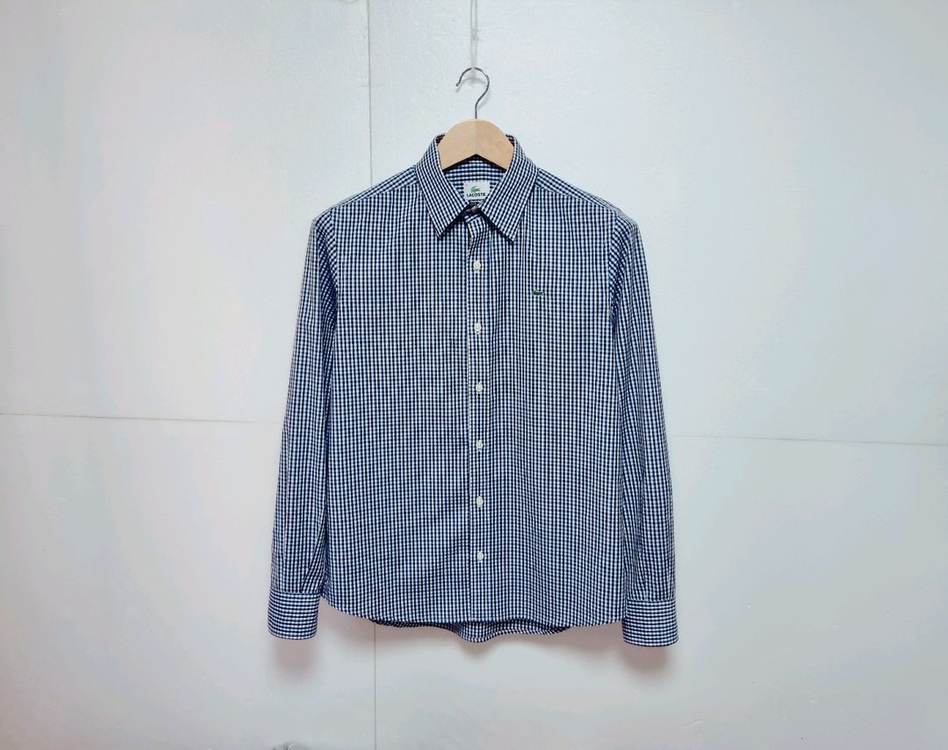 남성 라코스테 체크패턴 긴팔 남방 셔츠--2