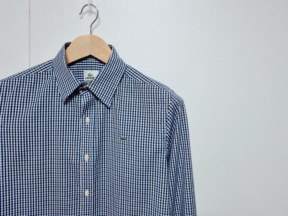 남성 라코스테 체크패턴 긴팔 남방 셔츠--3