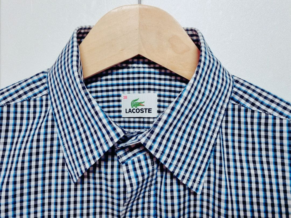 남성 라코스테 체크패턴 긴팔 남방 셔츠--5