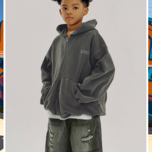 히로 피그다잉 와플 후드 집업 140(차콜)15%할인가