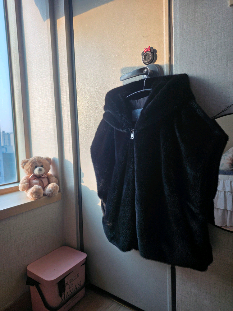 [55]LBL밍크 후드 집업 베스트 자켓--2
