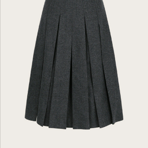 유메르 프리미엄 헨리 울 플리츠 스커트 차콜