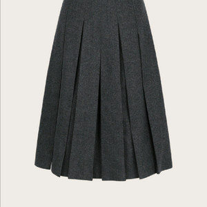 유메르 프리미엄 헨리 울 플리츠 스커트 차콜