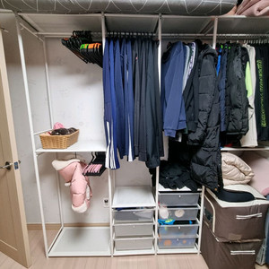 휴센 골드 드레스룸 골드 2000 화이트 시스템행거 이미지