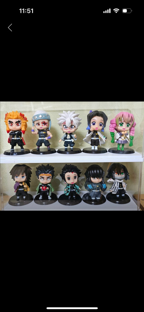 귀멸의 칼날 미니 피규어 10종세트(새 상품) 이미지