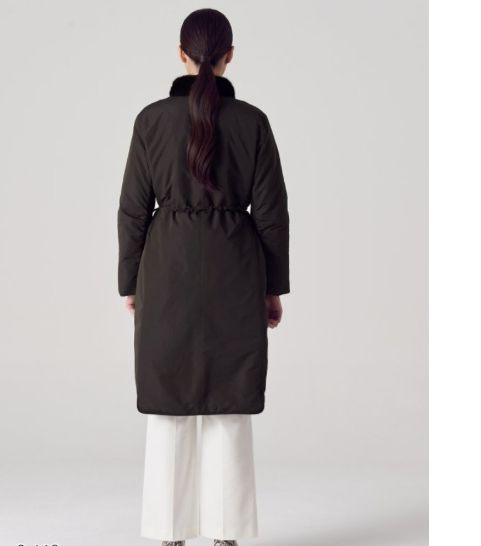 구호 kuho 디테처블 밍크 칼라 구스 다운 패딩 코트 55사이즈--2