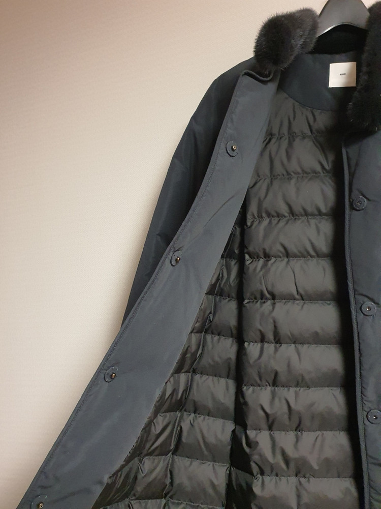 구호 kuho 디테처블 밍크 칼라 구스 다운 패딩 코트 55사이즈--5