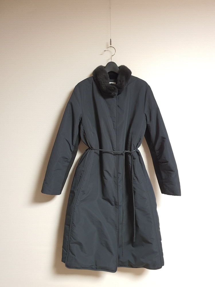 구호 kuho 디테처블 밍크 칼라 구스 다운 패딩 코트 55사이즈--3