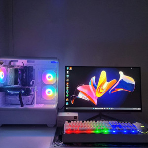 화이트 게이밍 컴퓨터 팝니다 풀세트.롤.피파.발로란트.옵치.피시.PC.스팀.배그.포토샵.로아.편집