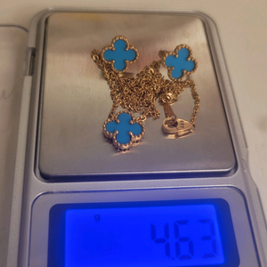 14k클로버목걸이 귀걸이 세트