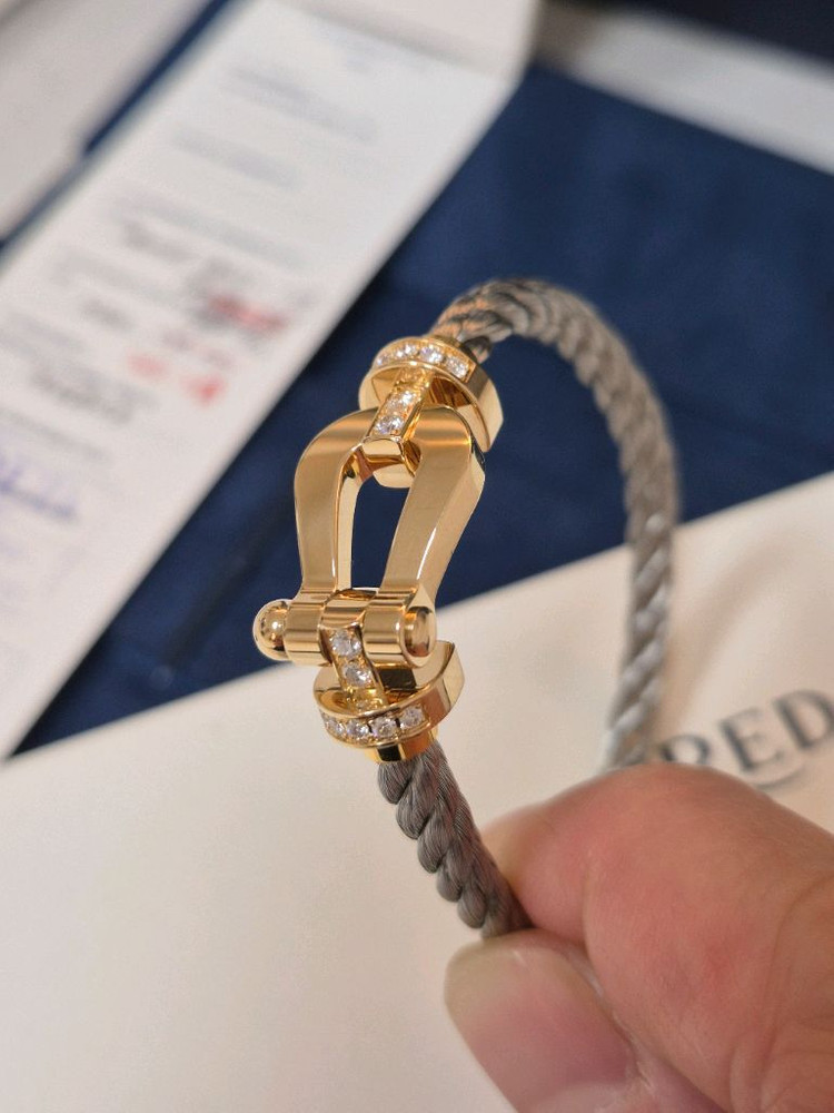 프레드 포스텐 팔찌 라지용 옐로우골드 하프다이아(민트급) 이미지