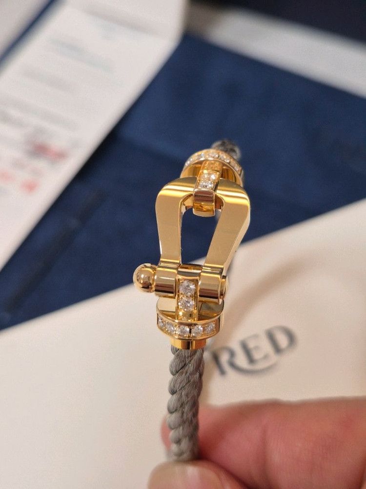 프레드 포스텐 팔찌 라지용 옐로우골드 하프다이아(민트급) 이미지