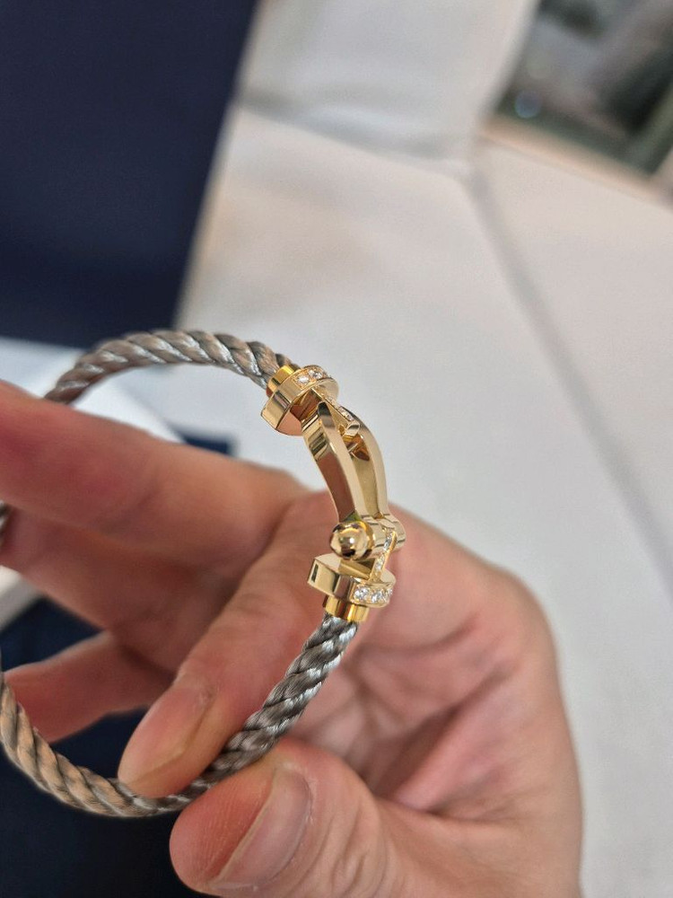 프레드 포스텐 팔찌 라지용 옐로우골드 하프다이아(민트급) 이미지