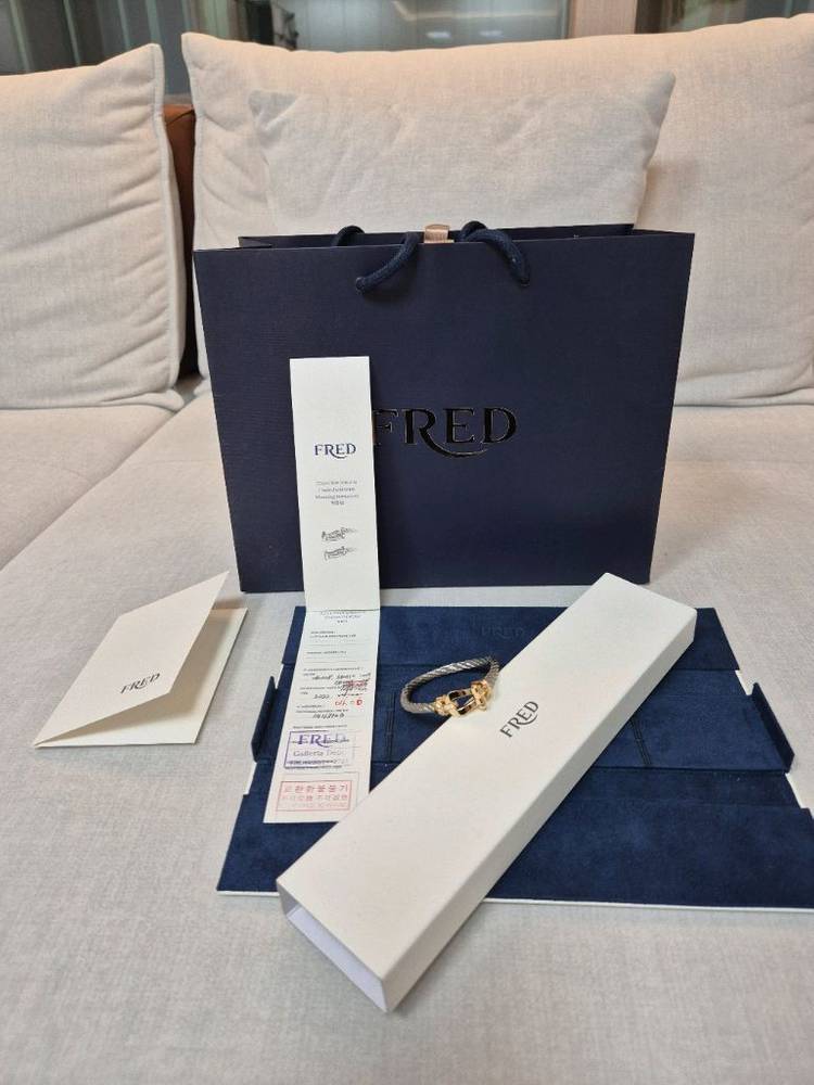 프레드 포스텐 팔찌 라지용 옐로우골드 하프다이아(민트급) 이미지