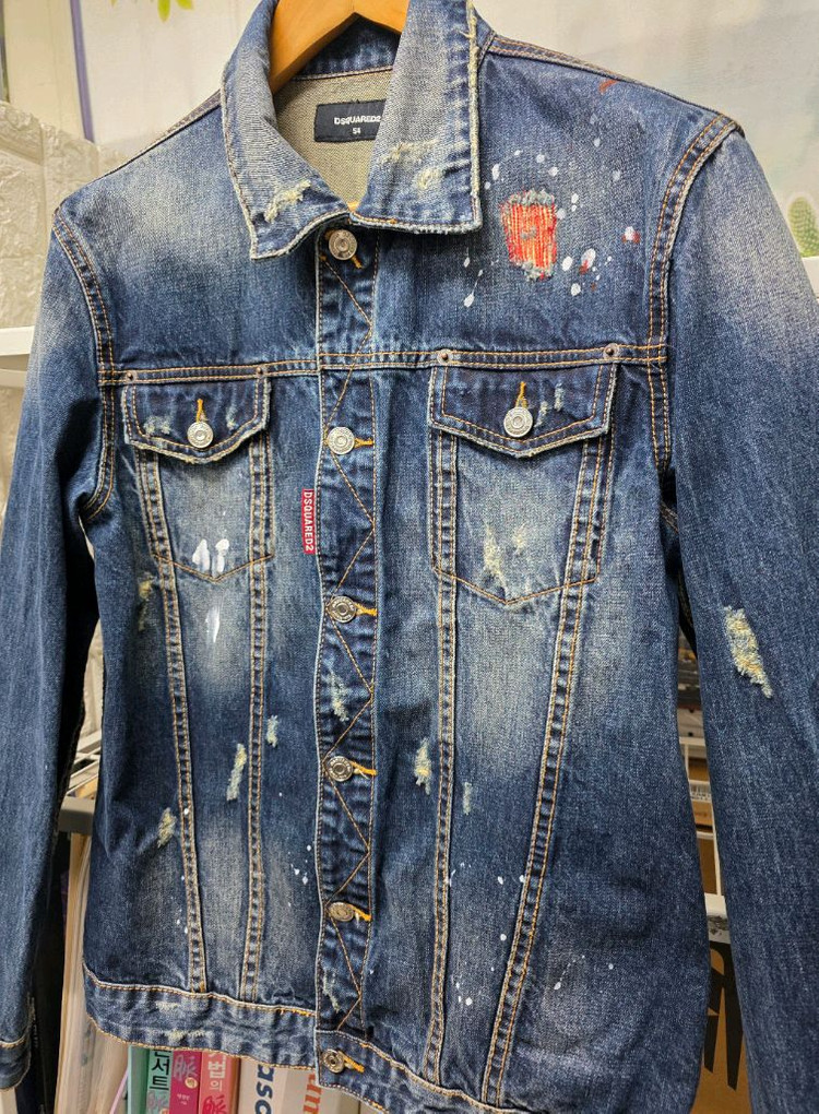 디스퀘어드2 남성 데님자켓 100 몽키 그래픽 청자켓 MM69--1
