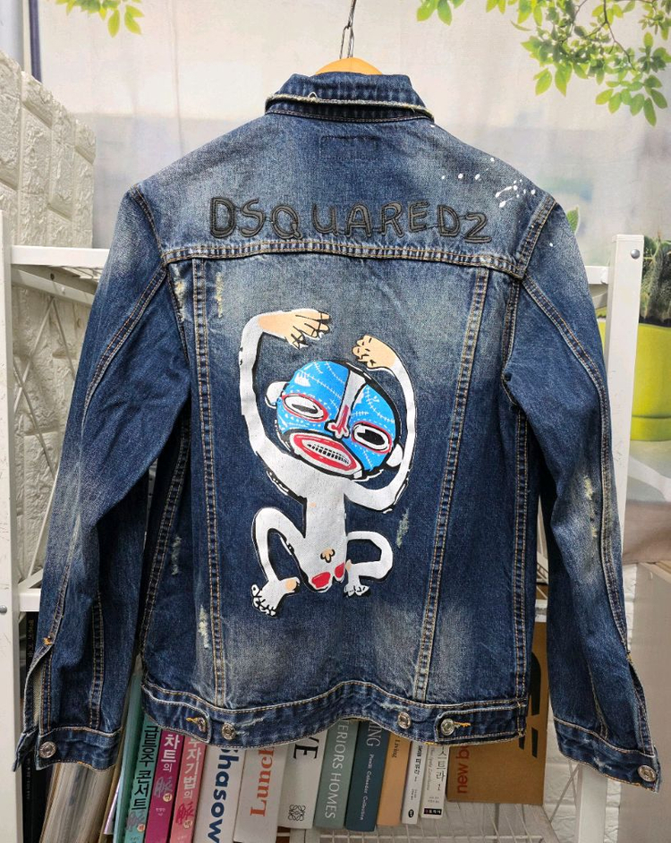 디스퀘어드2 남성 데님자켓 100 몽키 그래픽 청자켓 MM69--2