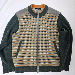 DAKS 닥스 빈티지 니트집업 자켓 라탄체크 봄버 105 이미지