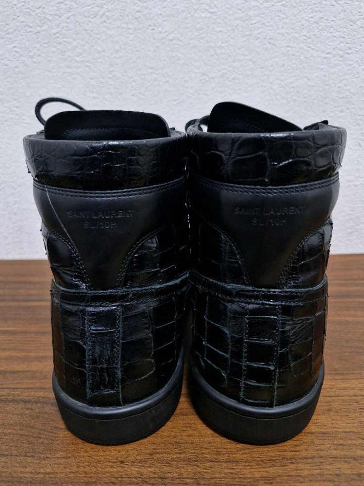 [40] SLP 생로랑 SL10H 크로커다일 가죽 하이탑 스니커즈--3