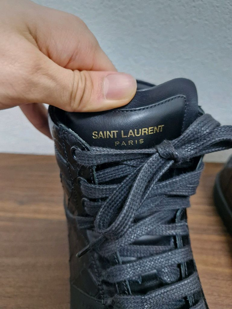 [40] SLP 생로랑 SL10H 크로커다일 가죽 하이탑 스니커즈--7
