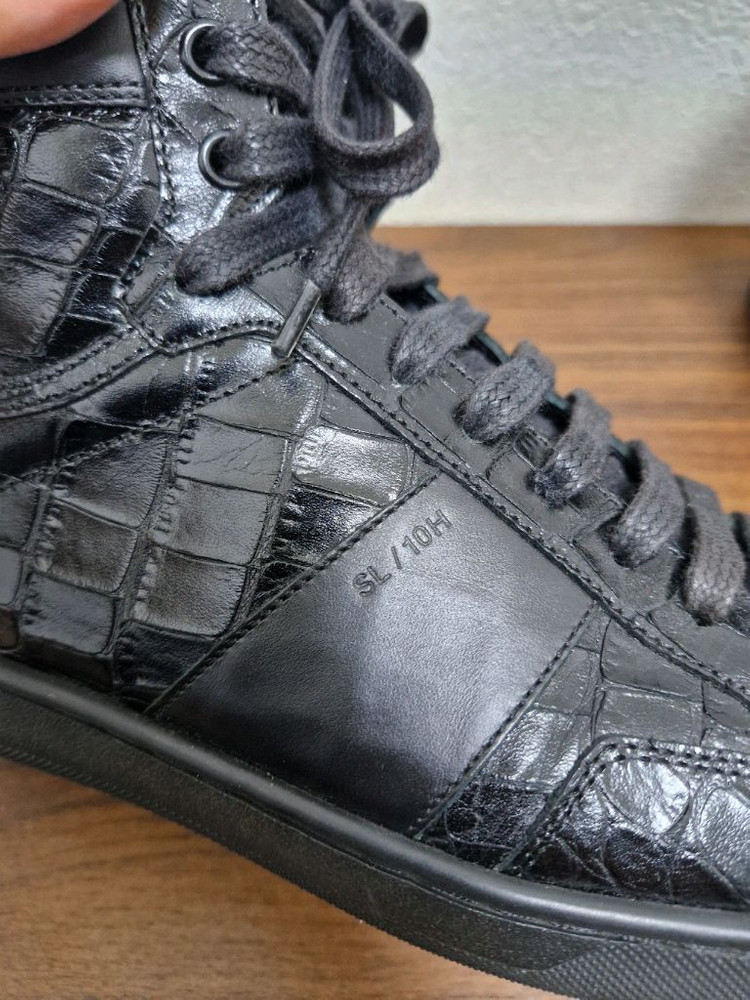 [40] SLP 생로랑 SL10H 크로커다일 가죽 하이탑 스니커즈--8