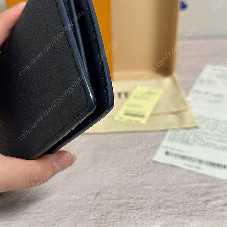 [풀구성] 루이비통 에어로그램 브라짜 월릿 장지갑 네이비 블루--6