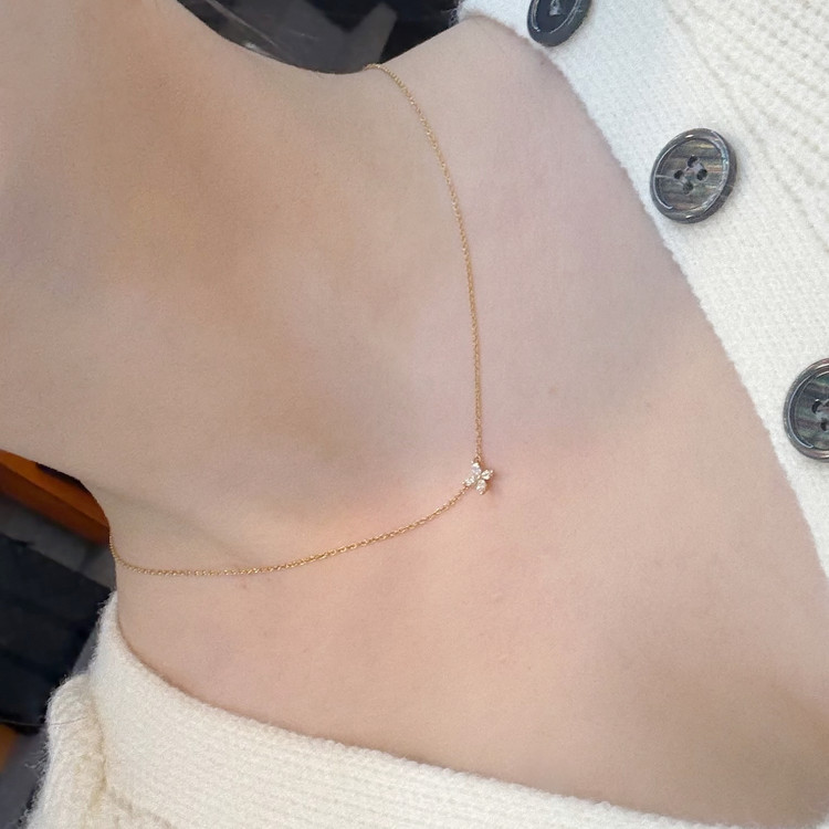 정품 티파니 빅토리아 로즈골드 마퀴즈 다이아몬드 목걸이--1