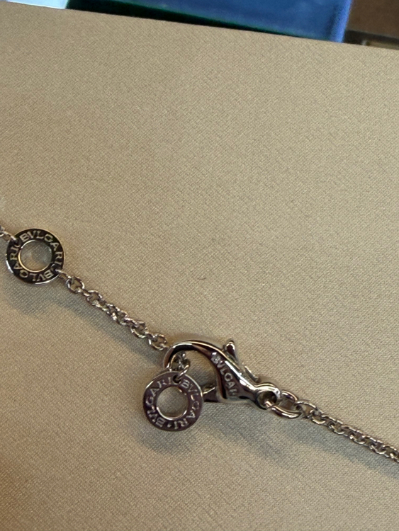 정품 불가리 비제로원 풀파베 목걸이 오리지날 화이트골드--3