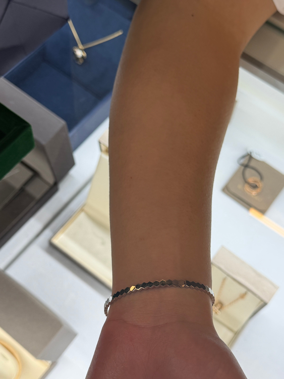 쇼메 비드쇼메 팔찌 화이트골드 하프 파베다이아 세팅 팔찌 18사이즈--1