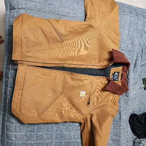 칼하트 블랭킷 라인드 릴렉스드 핏 레귤러 덕 디트로이트 자켓 브라운 m 이미지