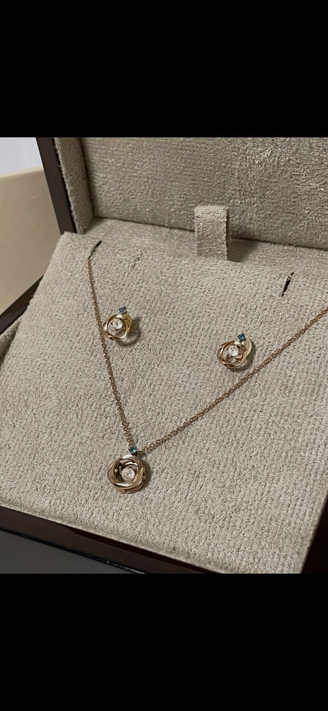 공식홈 71만원 로즈몽 14K 로즈골드 목걸이 귀걸이 세트 로즈몽 14K 쁘띠에뚜알 RG0001 RT0025--1