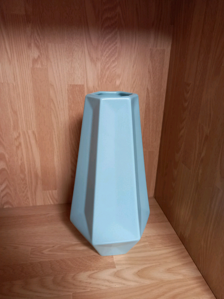 이케아 민트색 다각형 화병/ 20cm 꽃병--1