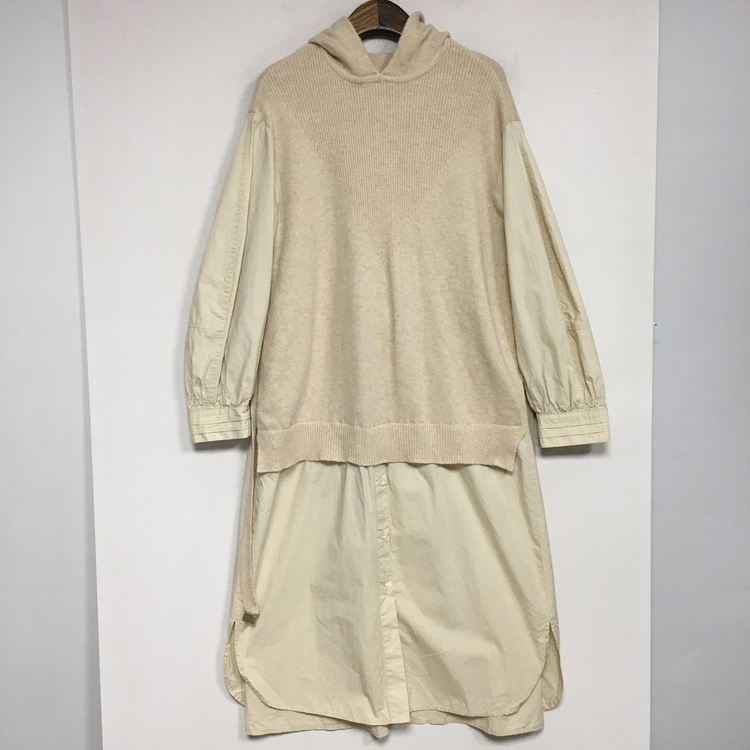 22 GCUT 지컷 후드 니트 셔츠 원피스 66--2