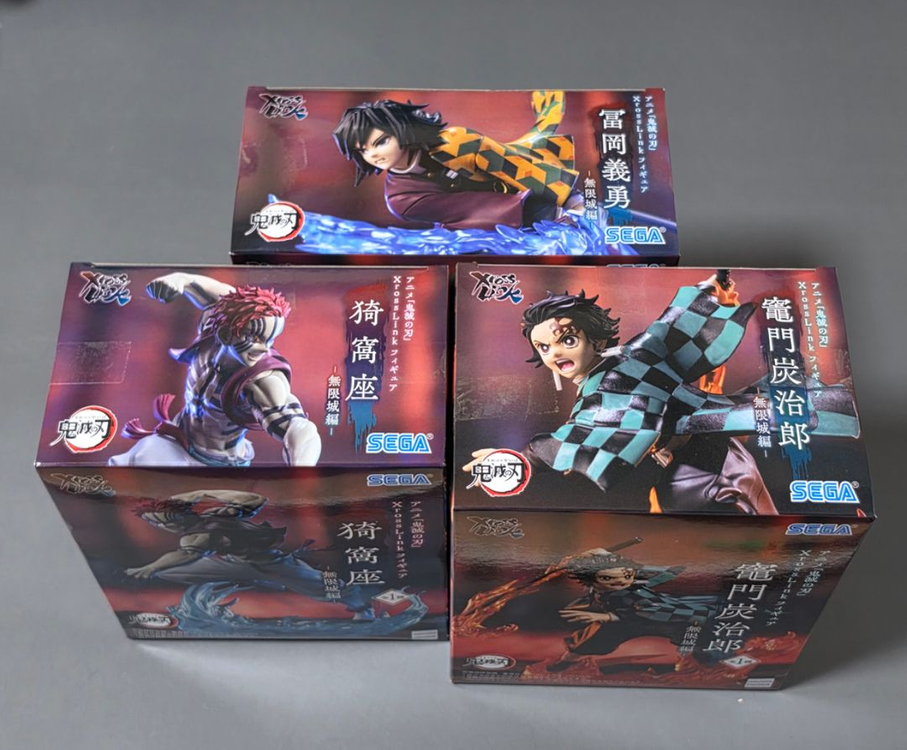 <3종 세트> 귀멸의칼날 피규어 아카자 기유 탄지로 크로스 링크 Xross Link 이미지