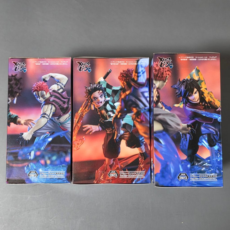 <3종 세트> 귀멸의칼날 피규어 아카자 기유 탄지로 크로스 링크 Xross Link 이미지