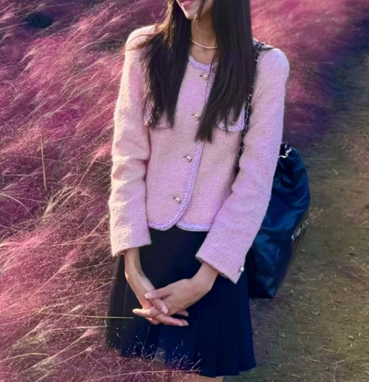 딸기우유 베이비핑크 핑크 트위드자켓 트위드투피스 셋업 이미지