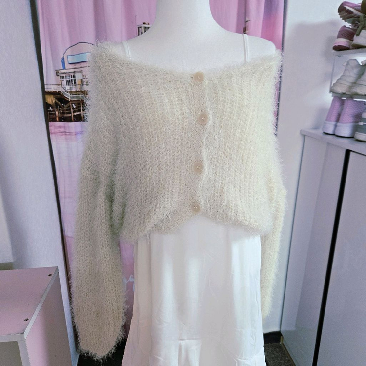 연노랑 니트 가디건--3