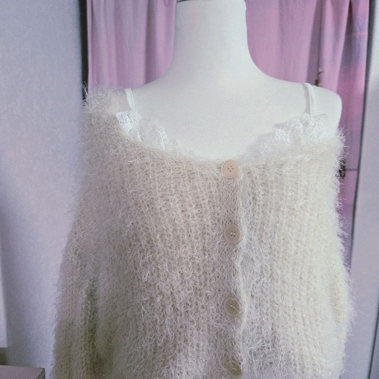 연노랑 니트 가디건--4