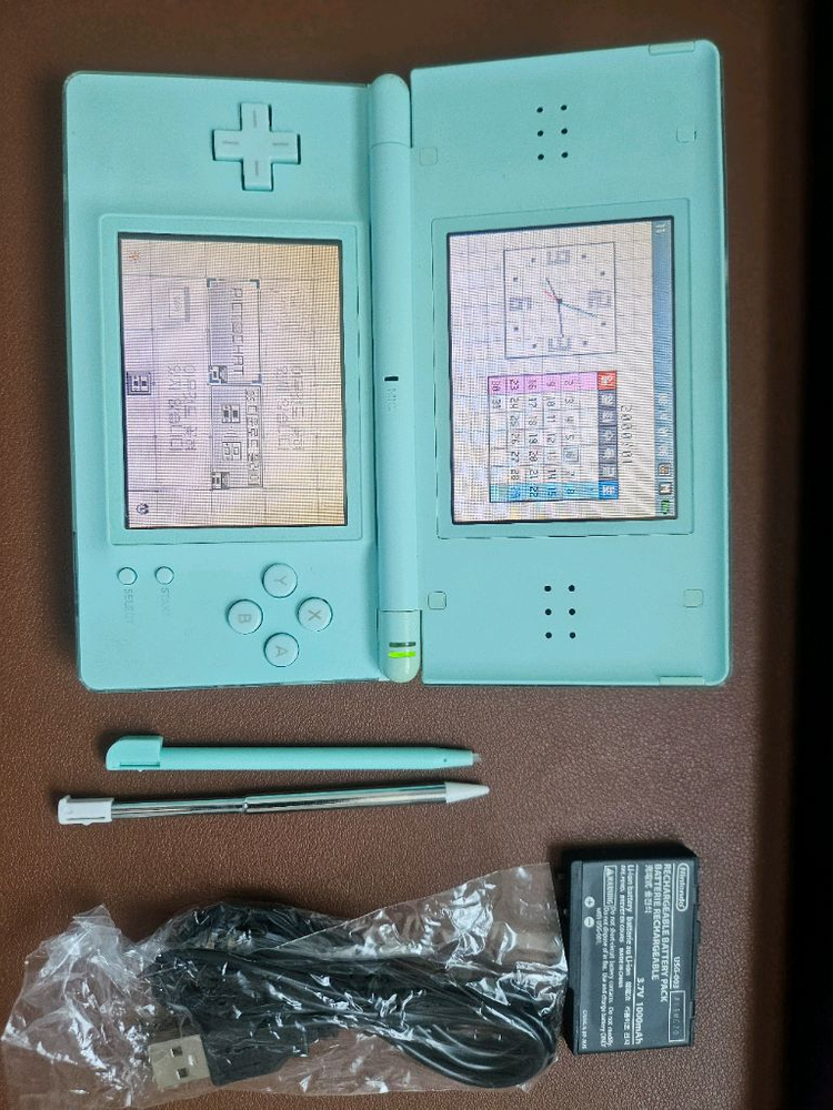 닌텐도 DS Lite 민트본체 + 게임칩 +터치펜2개 + 충전선 + 추가배터리 이미지