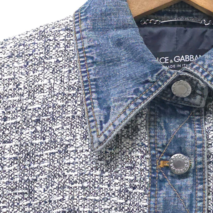 돌체앤가바나 트위드 데님 자켓 40 (신세계구입)--2