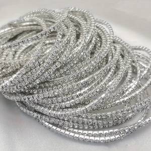 (새것) 실버 슬림 큐빅 밴딩 테니스 팔찌