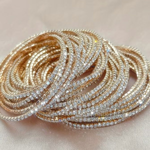 (새것) 골드 슬림 큐빅 밴딩 테니스 팔찌