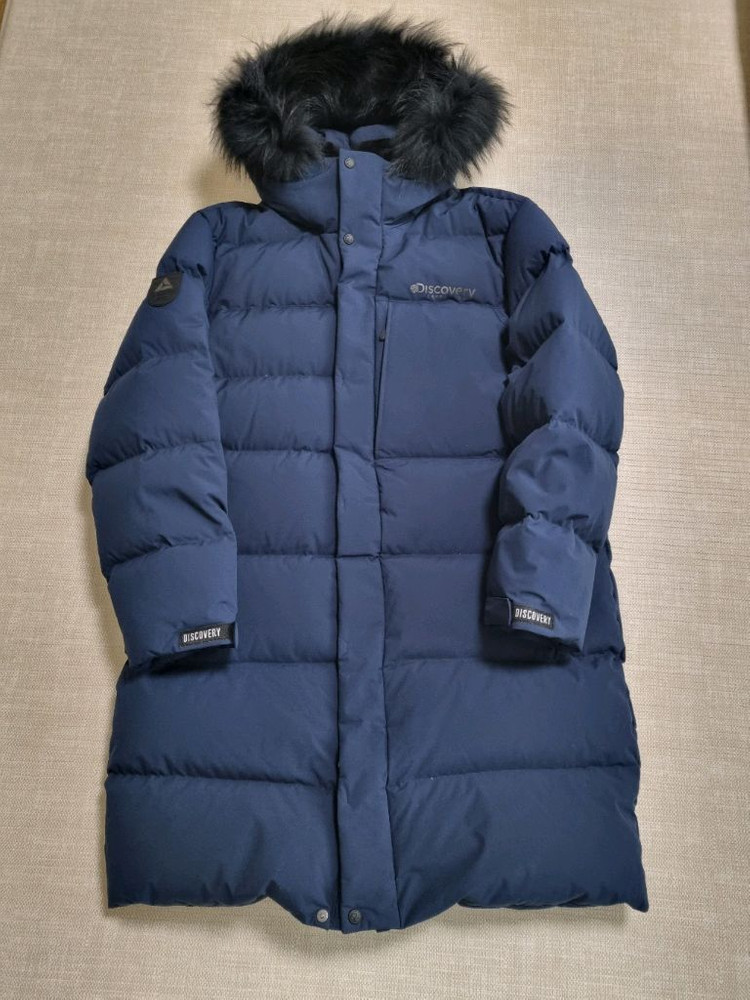 디스커버리 롱다운패딩. 110사이즈. 진네이비-상태 아주 좋음 이미지