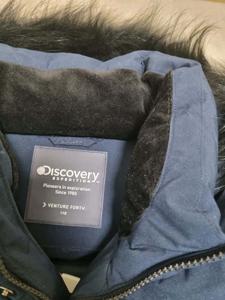 디스커버리 롱다운패딩. 110사이즈. 진네이비-상태 아주 좋음 이미지
