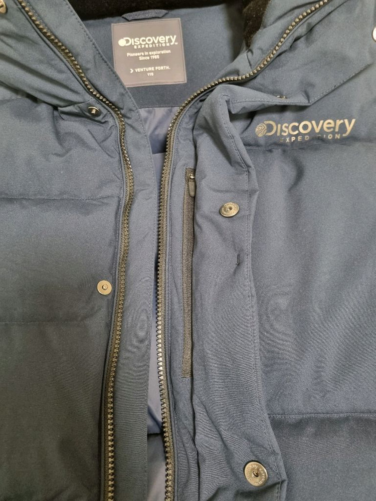 디스커버리 롱다운패딩. 110사이즈. 진네이비-상태 아주 좋음 이미지
