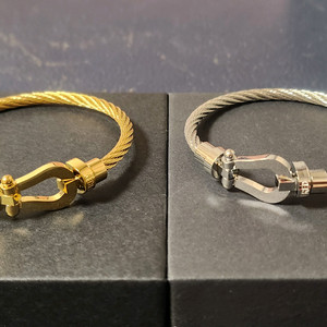 프레 뱅글팔찌 고급 뱅글 팔찌 자석 실버 옐골 (새상품)