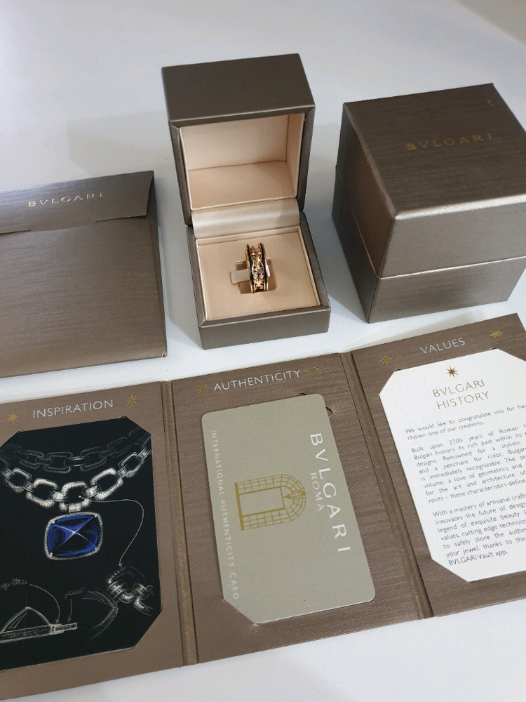 불가리 비제로원 락2밴드링 정품 반지 54호 로즈골드--1