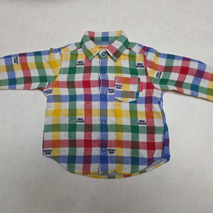 미키하우스 체크 셔츠 80