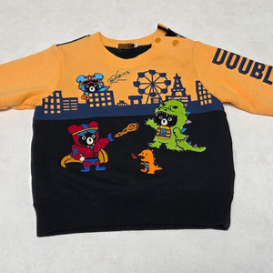 미키하우스 고가라인 더블비 기모 공룡 맨투맨 90